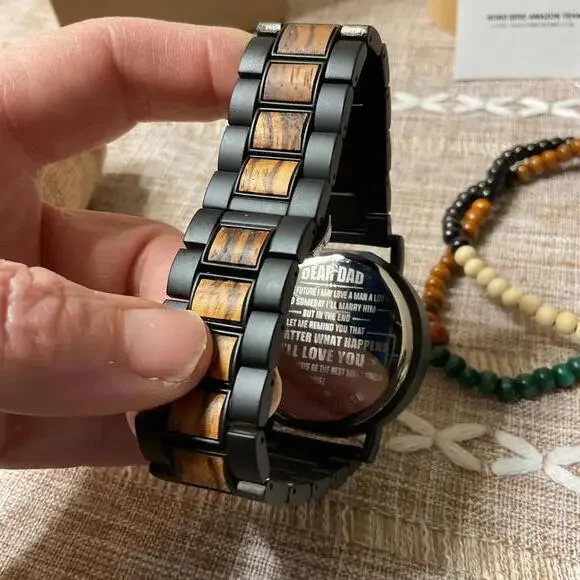 BOBO BIRD Wooden Chronograph Watch Men’s NEW in Box – Dad Message Gift - Picture 4 of 5